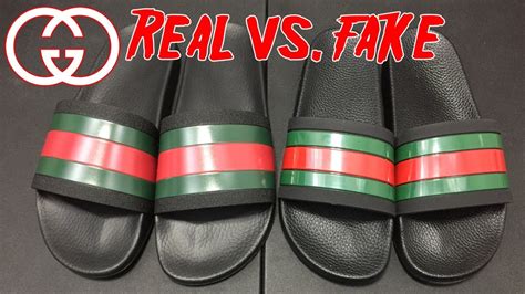 gucci slides floral real vs fake|gucci knockoff slides for men.